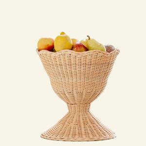 Hight Quality Customizable Boho Rattan <b>Tray</b> <b>Basket</b> Bowl Storage Round Serving <b>Tray</b> for Food OEM Storage Contains Made in Vietnam - Product Image 6