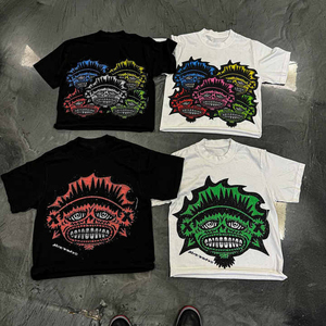 T-shirt imprimé de style de rue pour hommes T-shirt graphique tendance, vêtements surdimensionnés et décontractés - Product Image 4