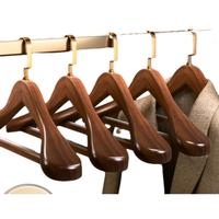 Cintre en bois massif anti-déformation à épaule large unique, avec crochet pivotant antidérapant, pour armoire et salon