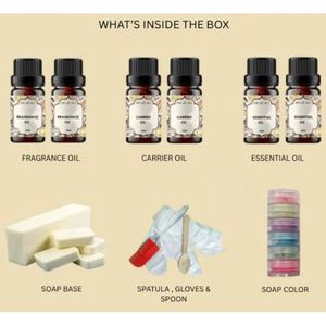 Kit de fabrication de savon transparent artisanal, blanchissant naturel et antiseptique pour peaux sensibles, pour le lavage du visage et l'usage toilette - Product Image 3