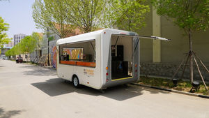 รถเข็นขายอาหารติดถนนรถเข็นขายอาหารเคลื่อนที่เคลื่อนที่ได้มีอุปกรณ์ครบครัน - Product Image 3