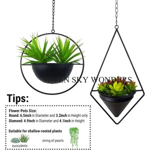 Maceta de Metal de calidad fina, maceta colgante galvanizada para interiores, forma redonda, jardín, Patio, maceta para colgar en la pared, decoración de balcón - Product Image 6