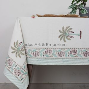 ผ้าปูโต๊ะผ้าฝ้ายลายดอกไม้ทรงกลมทรงสี่เหลี่ยมผืนผ้าพิมพ์ลาย - Product Image 1