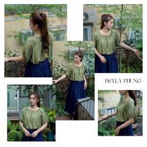 กระโปรงผ้าเรยอนเอวสูงแบบลำลองหรูหราขนาด XS มีกระเป๋าสีล้วนย้อมสีคุณภาพสูงผลิตในเวียดนาม - Product Image 4