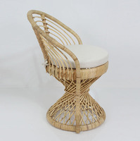 Chaise en rotin Roxy, style bistrot français, chaise de salle à manger moderne et décontractée avec housse amovible pour la maison et l'hôtel