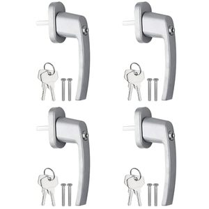 AUTOUTLET Juego de 4 Manijas de Ventana Bloqueables Ambidiestras con 8 Llaves, Eje de Aluminio de 35mm de Longitud - Fácil Instalación, 1 Año de Garantía - Product Image 1