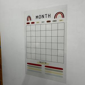 Edición 2025 modelo-20 organizador de planificador mensual reutilizable pizarra blanca de borrado en seco electricidad estática que sostiene la superficie de metal de vidrio - Product Image 4