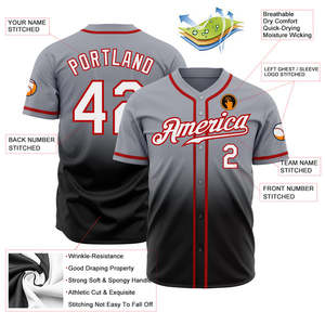 Impression numérique Obtenez des maillots de baseball et des uniformes de softball personnalisés Tissu en maille polyester respirant de haute qualité - Product Image 5