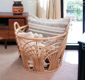 Elegante cesta de almacenamiento de ratán tejida a mano con diseño cruzado, asas duraderas para juguetes de niños, almacenamiento de Hotel en casa, cesta de estilo saludable - Product Image 1