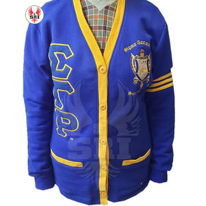 Sigma เสื้อสเวตเตอร์ถักไหมพรมอะคริลิคสำหรับผู้หญิงเสื้อสเวตเตอร์คาร์ดิแกนปักลายสำหรับชมรมแกมมา Rho soror - Product Image 4