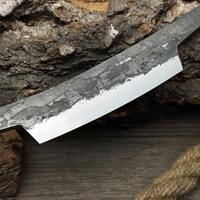 Couteau de charpentier pour projets en bois Lame en acier au carbone, manche en bois de frêne, fourreau en cuir Couteau de menuiserie forgé à la main pour le travail du bois.