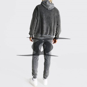 OEM personnalisé unisexe Vintage surdimensionné Hip Hop acide lavage pantalons de survêtement à capuche ensembles soleil fané soleil pour l'hiver Logo imprimer hommes - Product Image 6