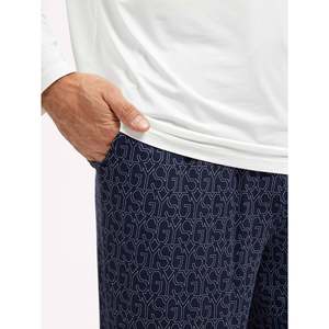 Conjunto de Pijama Largo Premium Personalizado para Hombre, NightFlow, Invierno, Algodón, Seda, Tejido de Punto, Satén, Ropa Casual para el Hogar con Estampado, Talla XXL - Product Image 3