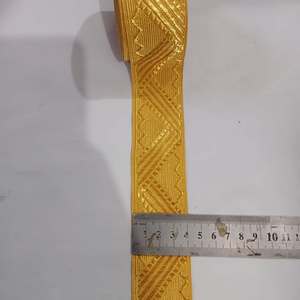 Custom Sizing & Color Polyester Bullion Wire Braid Gold Sequin Fabric for Service Uniform & Fancy Costume - Product Image 1