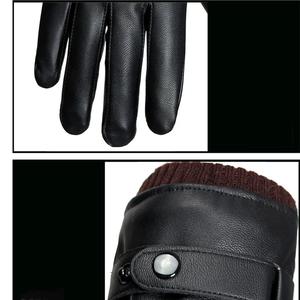 Guantes de Piel de Oveja para Invierno con Forro de Lana, Guantes de Piel de Oveja Gruesos para Conducir, Mitones de Cuero Genuino con Logotipo Personalizado - Product Image 6