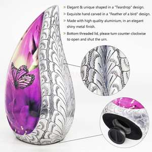 Urne funéraire moderne en métal et aluminium de conception de larme Urne funéraire adulte pour hommes et femmes Fourniture en gros pour les occasions de sympathie - Product Image 4