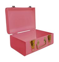 Pink Metal Trunk Storage Box com Gold Handle em preço acessível do fabricante indiano e exportador