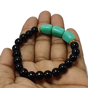 <b>Bracelet</b> Black and Amazonite Obsidian <b>Beads</b> Stone <b>Bracelet</b> Crystal Gemstone Fashion Jewelry <b>Men</b> and Women Gift Energy Medi - Product Image 4