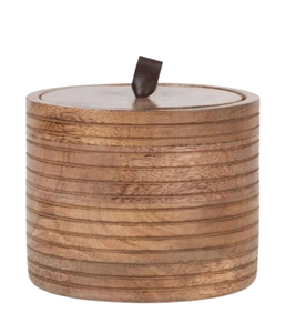 Juego de Dos Recipientes de Madera de Acacia Hechos a Mano, Contenedor de Almacenamiento de Madera, Caja para Especias y Té, Frascos de Cocina a Precio Económico - Product Image 1