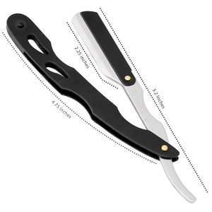 Rasoir de barbier professionnel en acier inoxydable de qualité supérieure avec manche en acier, couleurs personnalisées, logo personnalisé, OEM - Product Image 2