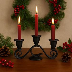 Decorative Gold Silver Metal Handmade <b>Square</b> Candelabra Centerpiece Modern Gothic Christmas Themed Home Decor Candlelight <b>Dinner</b> - Product Image 6