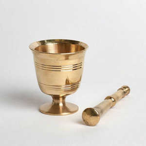 Mortero de latón moderno y organizador de cocina Maja de granito pesado y cuenco de mortero especias último diseño - Product Image 5