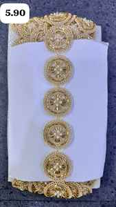 Adornos de Encaje con Cuentas de Red Bordadas Ecológicas, Motivos Florales, Decoración para Vestidos de Fiesta, Adornos de Cuentas de Cristal para Manualidades - Product Image 4