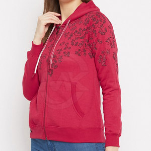 เสื้อฮู้ดผ้าฟลีซสำหรับผู้หญิงเสื้อฮู้ดขนแกะมีซิป - Product Image 4