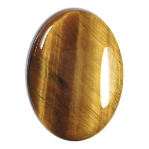 Piedra Preciosa Natural de Ojo de Tigre, 5.25-5.5 Ratti, Pulida, Certificada por GIA, Parte Posterior Plana, Color Amarillo, Malaquita, Jaspe y Lapislázuli - Product Image 1