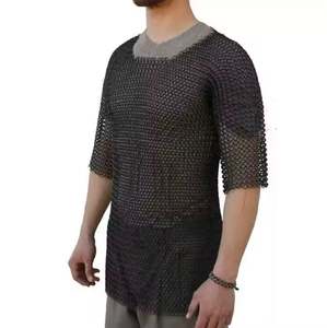 Cota de malla medieval Shrit Haubergeon anillo a tope de acero suave Haubergeon recreación armadura Caballero personalizado venta al por mayor Prises disponibles - Product Image 2