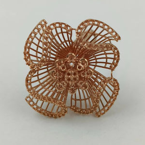 Bagues en diamant naturel rond brillant de taille brillant, plaquées or rose rhodié, certifiées IGI, design italien de luxe pour femmes - Product Image 1