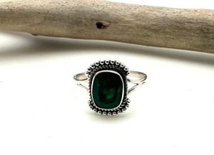 Joyería de piedras preciosas Esmeralda para mujer, anillo de estilo bohemio de plata, joyería de plata de ley 925, anillo hecho a mano de tendencia, Regalo para mamá - Product Image 2
