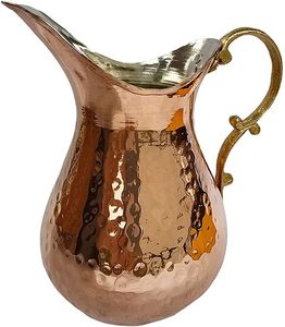 Jarra de metal puro vintage con un acabado antiguo hecho a mano con estilo para agua potable con toque tradicional Ayurveda - Product Image 3