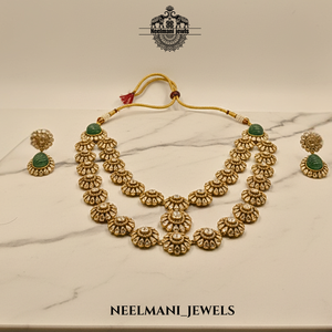 <b>Long</b> Polki Haram Moissanite <b>Necklace</b> - Product Image 2