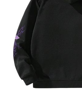 Sweat à capuche zippé personnalisé pour homme, impression DTF, design graphique de lettres et de croix de haute qualité, avec cordon de serrage, épaules tombantes, style streetwear - Product Image 4