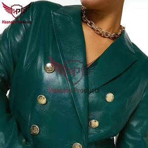 Blazer en cuir de haute qualité pour femmes rehaussez votre style avec des vestes et des manteaux en cuir véritable pour femmes, avec - Product Image 3