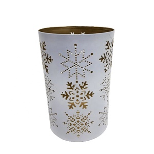 Excelente diseño Lámina de cobre Metal Hierro Forma redonda Titular votivo de Navidad Diseño moderno Portavelas hecho a mano - Product Image 3