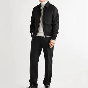 Blouson aviateur en toile personnalisé pour hommes impression bouffante fermeture éclair tissage au crochet pour vêtements d'hiver décontractés Service OEM disponible - Product Image 4