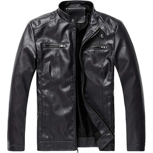 Chaqueta de cuero estilo PU de alta calidad para hombres Slim Fit Moda urbana Tamaño personalizado OEM ODM Proveedor Envío rápido - Product Image 1