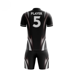 Tenues de football professionnelles coupées automatiquement pour adultes – Maillots et ensembles de football personnalisables avec nom d'équipe imprimé, respirants, en maille courte, col en V - Product Image 3