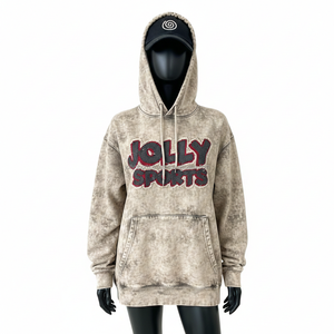 Sweat à capuche pour femme vintage délavé à l'acide, 350 GSM, en molleton de coton doux, beige, logo brodé personnalisé, chaud, surdimensionné, confortable, lavage facile - Product Image 1