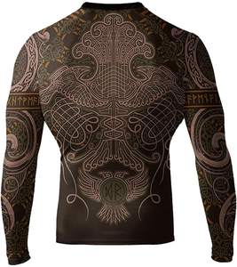 Men's MMA <b>Surfing</b> Custom Printed Rash Guard Embossed Logo Design Sublimation Transfer Printing Long Sleeve Elastic Spandex/Nylon - Product Image 6