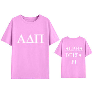 เสื้อยืดคอกลมสำหรับผู้หญิงผ้าคอตตอนแท้ไซส์ใหญ่พิเศษเสื้อผ้าสไตล์กรีกสำหรับใส่ไปวิทยาลัยออกแบบโลโก้ได้ตามต้องการ - Product Image 6