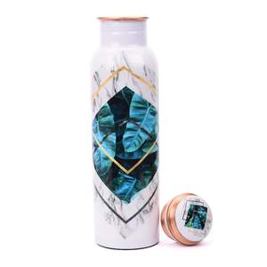 Wholesale Eco Friendly Copper <b>Water</b> Bottle with Lid, Large Capacity Modern Floral Printed Bottle for Travel & Business Gifts - Product Image 3