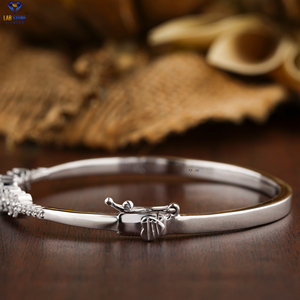 0.839 CT redondo corte brillante diamante 18K oro blanco diamante pulsera Cvd/Hpht diamante joyería - Product Image 3