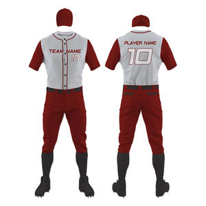 Venta al por mayor de los hombres de uniforme de béisbol Teamwear sublimación impresa camisetas con pantalones de poliéster transpirable uniformes deportivos OEM - Product Image 1