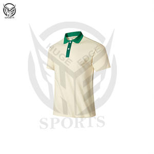 Vente en gros de polos personnalisés pour hommes avec broderie à col rigide et tissu tricoté à motif solide à bas prix - Product Image 2