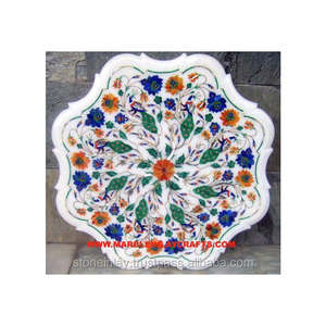 Natural Inlay <b>Marble</b> White Tables - Product Image 1