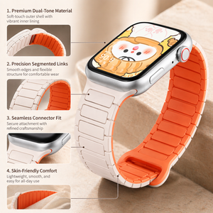<span class=keywords><strong>Correa</strong></span> de Repuesto Magnética de Silicona de Doble Color Ajustable para Mujer, 22 mm, para Reloj <span class=keywords><strong>Apple</strong></span> 10, <span class=keywords><strong>Correa</strong></span> de Silicona Magnética - Product Image 4