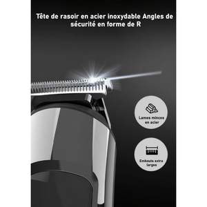 Afeitadora Eléctrica Recargable por USB para Hombre, Recortadora de Pelo Profesional con Cuchilla de Acero Inoxidable, IPX7, Ajustable, con Batería, Enchufe Estadounidense - Product Image 6